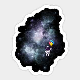 Astronaut holding balloons Sticker